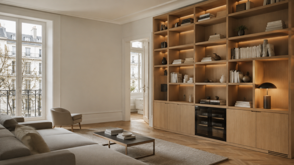 salon-moderne-avec-bibliotheque-en-bois